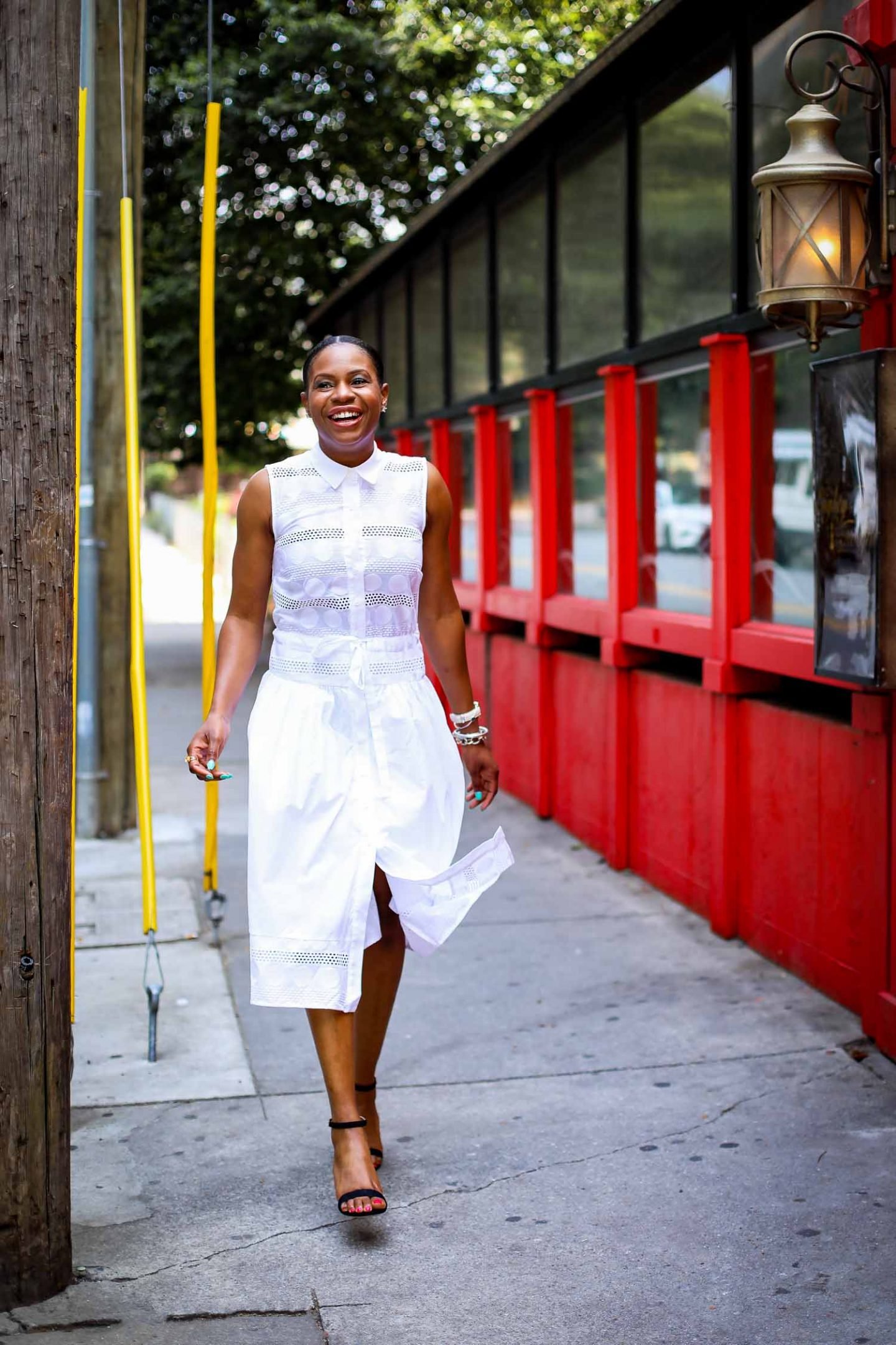 the perfect white dress for summer from new york and company styled by