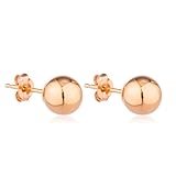 Real 14k Rose Gold Classic Ball Earrings with 14k Pushbacks - 2mm to 10mm Available
