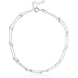 Real 925 Sterling Silver 9 Inch Double Link Anklet