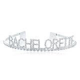Silvertone 'Bachelorette' Tiara Comb Hair Piece with Clear Stones