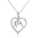 925 Sterling Silver 1/4 Cttw Diamond Love for Dolphins Pendant with an 18 Inch Singapore Necklace