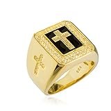 Real 925 Sterling Silver Cross with Cz Stones Ring