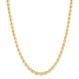14k Yellow Gold 5.5mm D-cut Rope Chain Necklace - 24