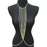 Goldtone Multi Chain Center Drop Body Chain