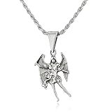 925 Sterling Silver San Miguel Arcangel Pendant with a 24 Inch Rope Chain Necklace