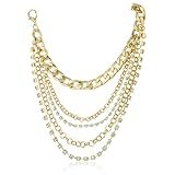 2 Pieces of Goldtone Cuban Link Shoe Chain with Rhinestones