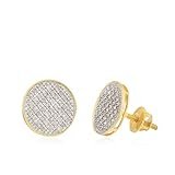 Real 10k 12mm 0.34 Cttw Diamond Round Screw Back Stud Earrings