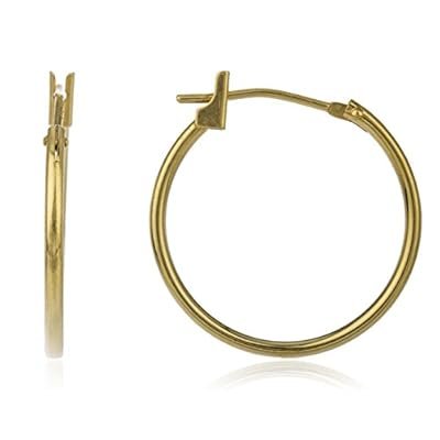14k 14mm Basic Click Hoop Earrings