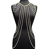Goldtone or Silvertone Layered Shoulder & Body Chain (Goldtone)