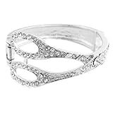 Silver Iced Out Scissor Shape Bangle Bracelet