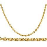 14k Yellow Gold 4mm D-cut Rope Chain Necklace - 24