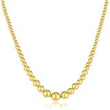Real 14k Yellow Gold 18 Inch Ball Necklace