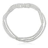 925 Sterling Silver Bridal 3 Row Layered Tennis Bracelet with Stones