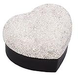 Heart Shape Faux Leather Jewelry Box Organizer with Rhinestones - Available in Three Colors