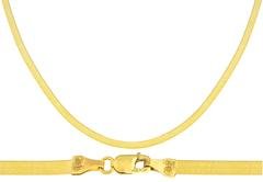 10k Yellow Gold 3mm Herringbone Chain Necklace - Available In 16, 18, 20, 22, And 24