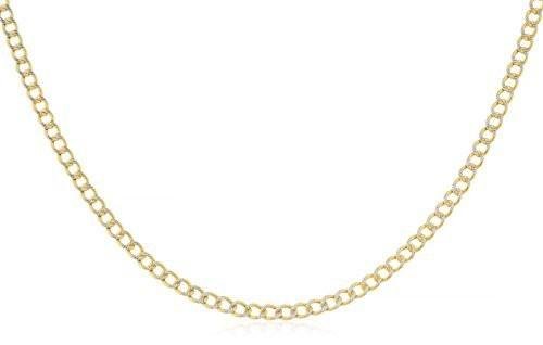 14K Yellow Gold 2mm Pave Cuban Chain (7-30 Inches Available)