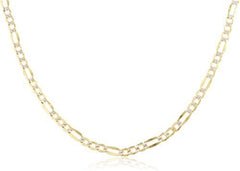 14k Yellow Gold 3.2mm Pave Figaro Chain - 18" - 24" Available