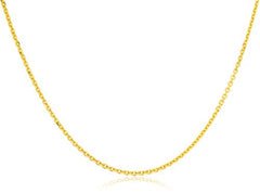 Solid 10K Yellow Gold 1.5mm D-cut Rolo Chain 20 Inch Necklace
