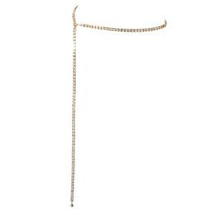 Goldtone Adjustable Length Double Box Links with Clear Stones Belt Chain