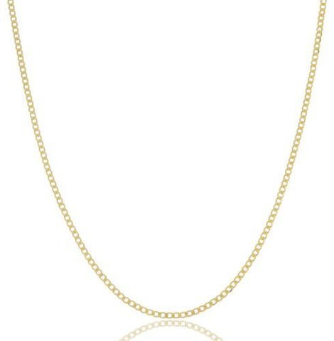 1.5mm 925 Sterling Vermeil Flat Cuban Chain