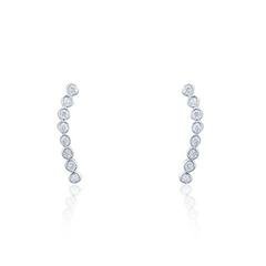 Sterling Silver Stud Earrings with CZ Stone Circle Cluster