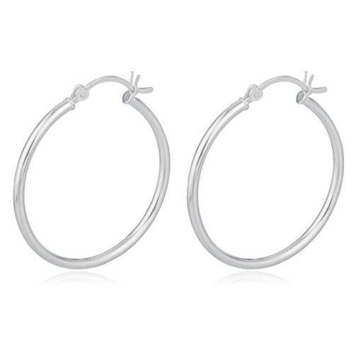 Sterling Silver Hoop Earrings 2mm (35 Millimeters)