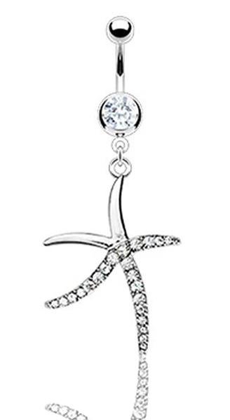 Cubic Zirconia Starfish Belly Ring