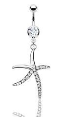 Cubic Zirconia Starfish Belly Ring