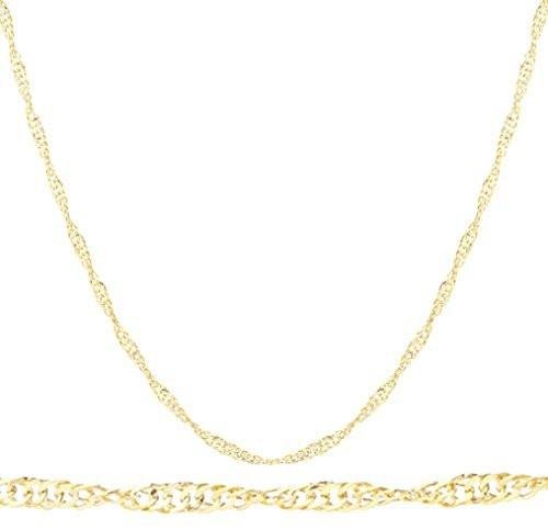 10k Yellow Gold 1.5mm Singapore Chain Necklace - 18" - 24" Available
