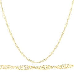 10k Yellow Gold 1.5mm Singapore Chain Necklace - 18" - 24" Available