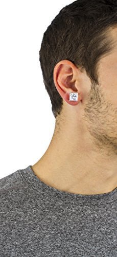 Silvertone Magnetic Earrings with Clear Cz...