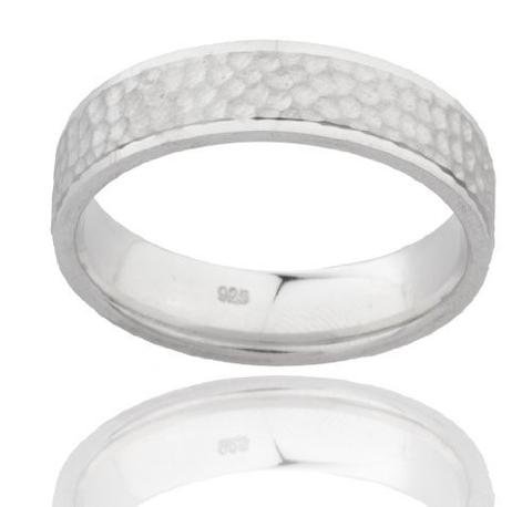 925 Sterling Silver Comfort Fit Pebble Design Finger Ring