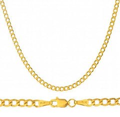 14K Yellow Gold 3.3mm Cuban Chain - 18" 20" & 22" Available