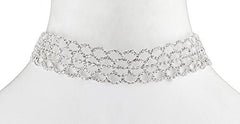 Ladies Bridal Fancy Thick Honeycomb Design Adjustable Choker Necklace