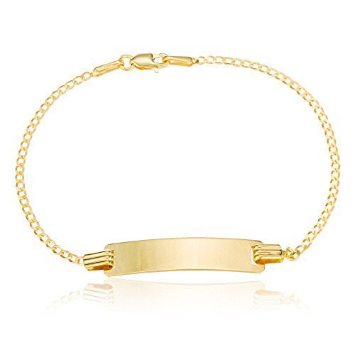 10K Gold 6 Inch Baby Id Cuban Link Chain Bracelet