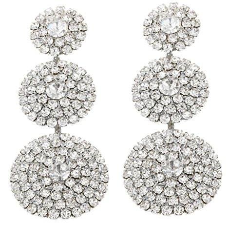 Silvertone Dangling 3 Circle Stud Earrings