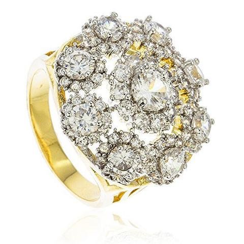 Mens Goldplated Iced Out 'Feels Like Vegas' Ring with Cz Stones