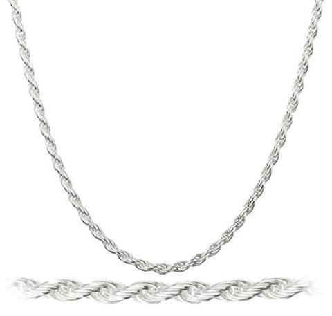 925 Italy Sterling Silver 1.5mm Rope Chain Nickel Free