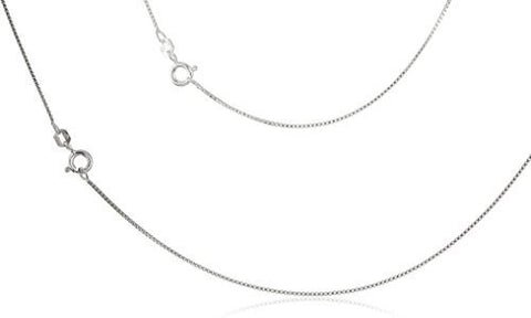 925 Italy Sterling Silver 1mm Box Chain -20" 24" & 30" Available