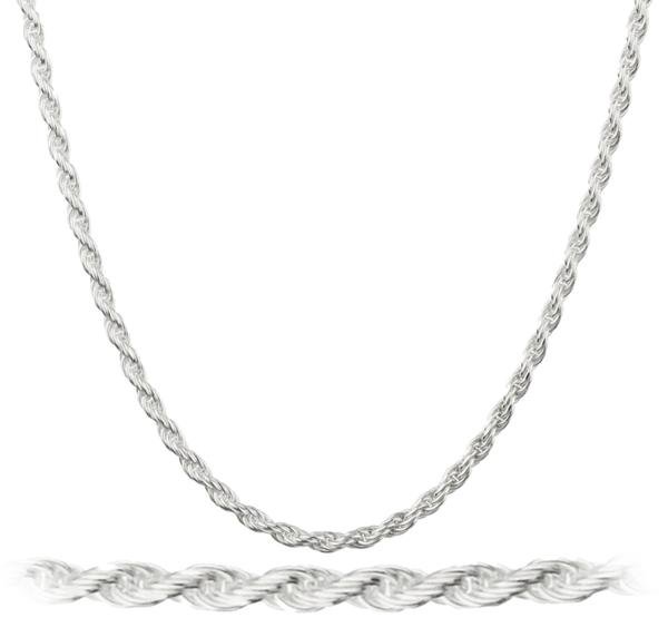 925 Italy Sterling Silver 2mm Rope Chain Nickel Free - 7 To 40 All Sizes Available