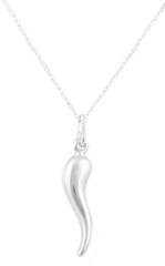 925 Italy Sterling Silver Italian Horn Pendant With An 18 Inch Link Necklace - Available In Different Sizes