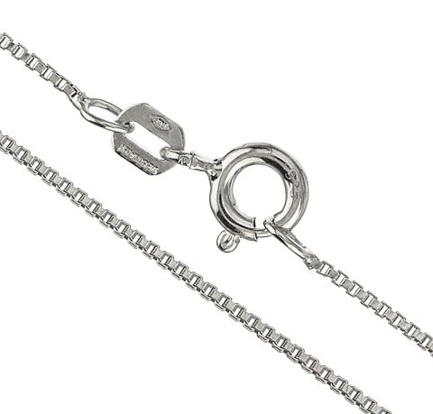 925 Sterling Silver 1.1mm Box Chain Necklace - Made In Italy