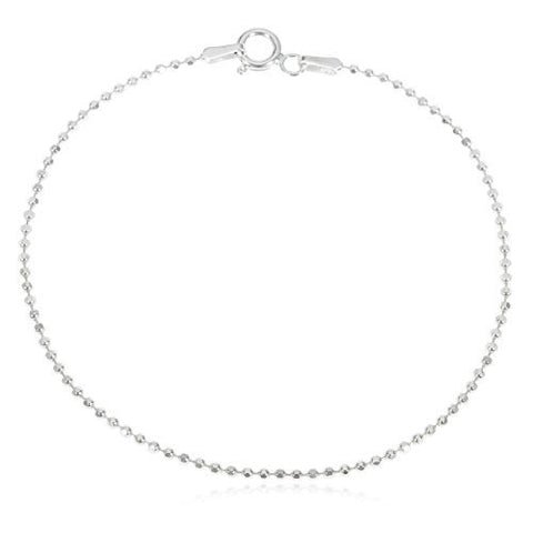 925 Sterling Silver 1.5mm D-Cut Bead Chain - Made In Italy