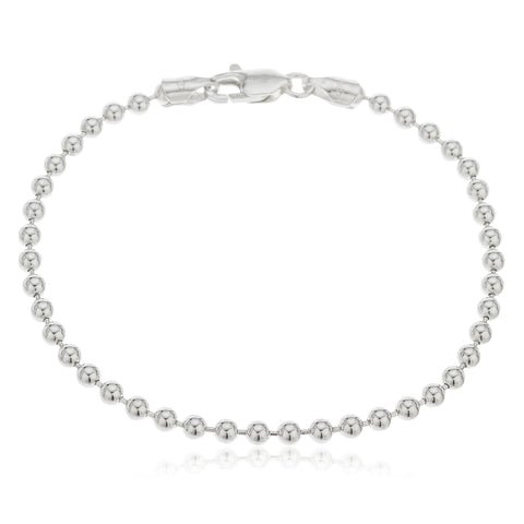 925 Sterling Silver 3mm Ball Bead Chain - Made In Italy