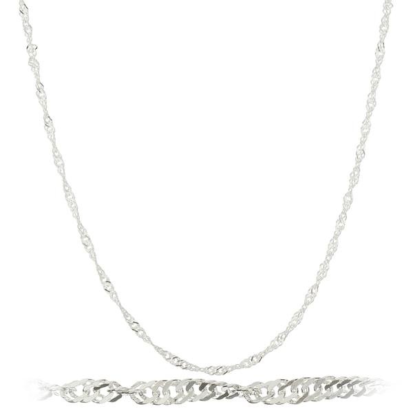 925 Sterling Silver 2mm Singapore Chain Necklace
