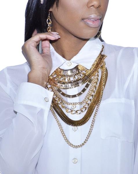 Adjustable Snake and Cuban Link Body Chain with Earrings Jewelry Set