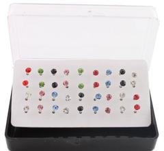 Eighteen Pairs Of Nylon Post Stud Earrings (Multicolor)