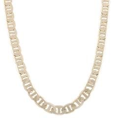 Goldtone 13mm 24 Inch Flat Mariner Chain Necklace