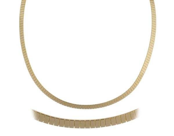 Goldtone 18 Inch Flat Design Omega Chain Choker Necklace