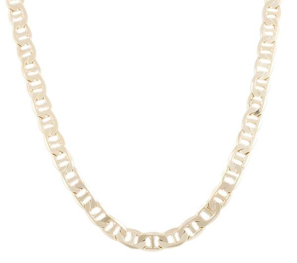Goldtone 8mm 20 Inch Flat Mariner Chain Necklace